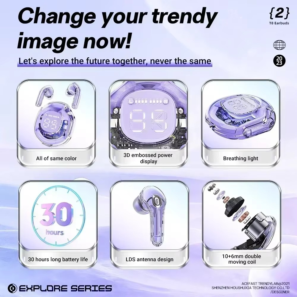 Air39 Wireless Earbuds | Bluetooth 5.3 | Clear Sound | Heavy Bass | Noise Reduction | LED Display - Random Color