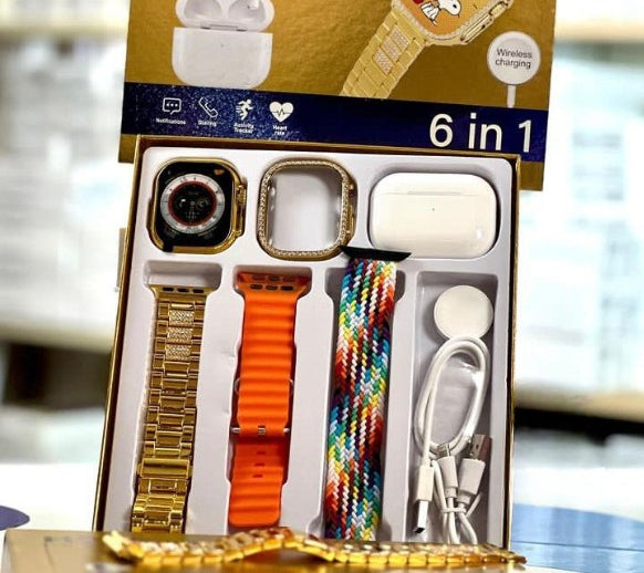 Original Smart Watch + AirPods 3 Model BT, Watch Cover & Straps (6 in 1 Set).