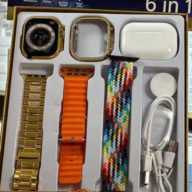 Original Smart Watch + AirPods 3 Model BT, Watch Cover & Straps (6 in 1 Set).